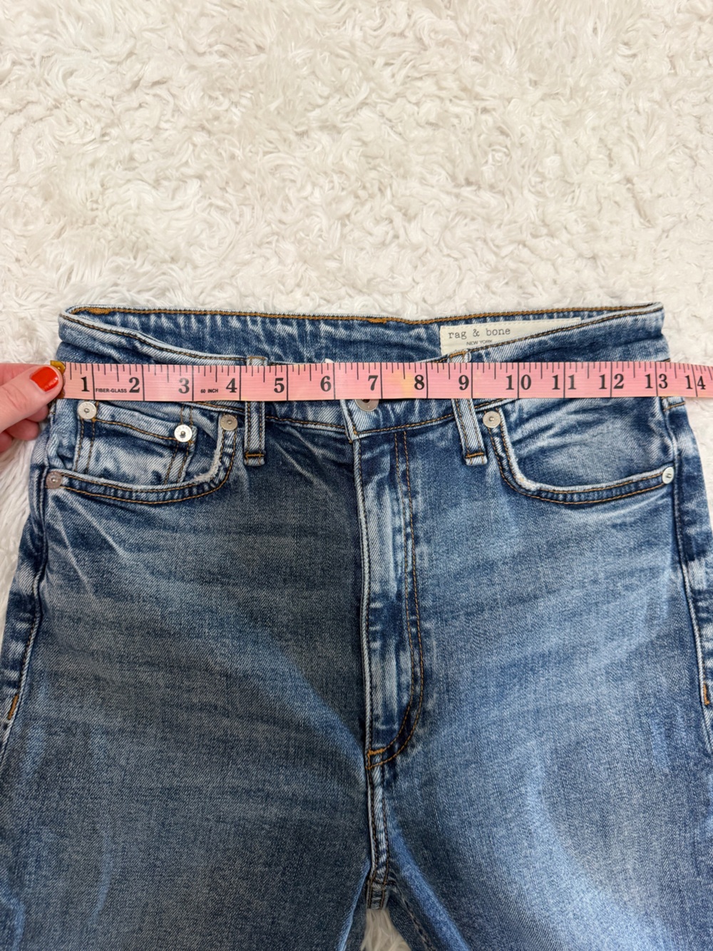 Rag & Bone | Casey High Rise Flare Jeans Norwalk Blue Boho Retro 70s - Picture 9 of 16